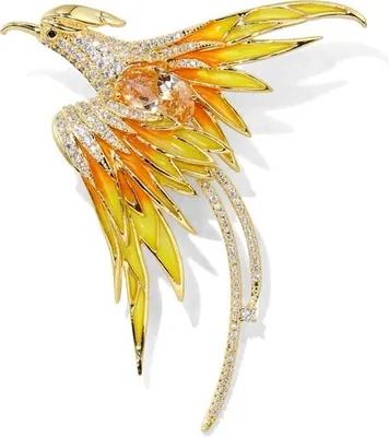 Zdjęcie produktu dla INF Enamel Phoenix Brooch Żółty