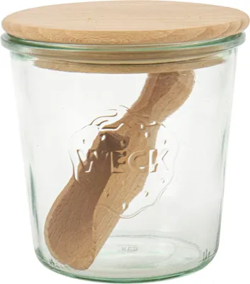Produktbild von Vorratsglas, sturzform, Inhalt: 0,50 Liter, mit Holzdeckel und Schaufel