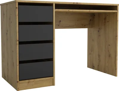 Produktbild von Moderner Schreibtisch mit Schubladen ERIS für den Raum (ARTISAN/SCHWARZ)