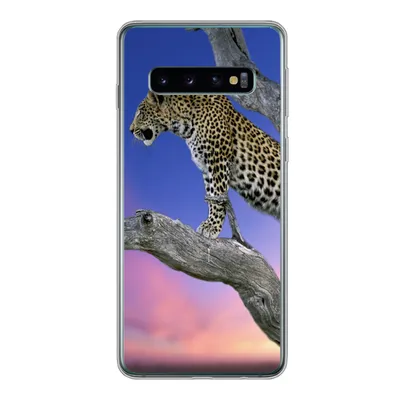 Produktbild von MuchoWow® Handyhülle Schutzhülle Hülle für Samsung Galaxy S10 Leopard - Baum - Zweig Silikon Softcase Handy Hülle - Handytasche
