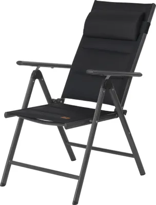 Produktbild von CampFeuer Campingstuhl, Schwarz, 7-fach verstellbar, Gartenstuhl Hochlehner für Terrasse und Garten