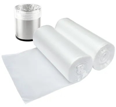 Productafbeelding van Kleine plastic vuilniszakken van 2 gallon (7,5 liter), transparante vuilniszakken voor prullenbakken
