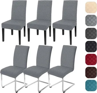 Produktbild von Famanu Stuhlbezüge Set von 6 - Universell & Abnehmbar - Elastisch und Waschbar