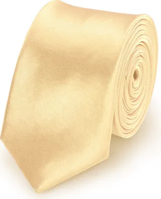 Obrázok produktu pre Kravata svetlozlatá, úzka, z polyesteru, jednofarebná, šírka 5 cm