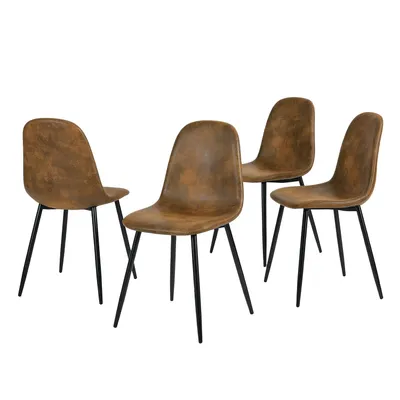 Image de Meubles Cosy : lot de 4 chaises de salle à manger de style industriel en simili-suède – CHARLTON