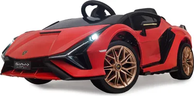 Produktbild von Kinder Elektroauto Sián 12 Volt, 2 x 30 Watt Motor, MP3, Bluetooth, Kinderauto, Kinderfahrzeug, Kinder Auto, Flügeltüren, Vollgummireifen, Lizenzspielzeug von Daliya (rot)