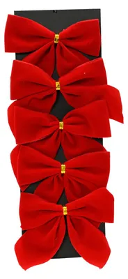 Produktbild von Schleifen 10cm Polyester 5er Set Rot