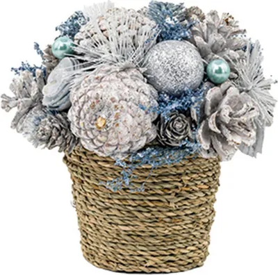 Produktbild von Ikebana WEIHNACHTEN, natur, creme, 19 x 19 cm