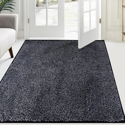 Immagine prodotto di Tappetino antiscivolo per interni, dimensioni 137 x 210 cm, colore grigio scuro, lavabile