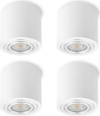 Four white ceiling spotlights are arranged in a 2x2 grid on a white background.