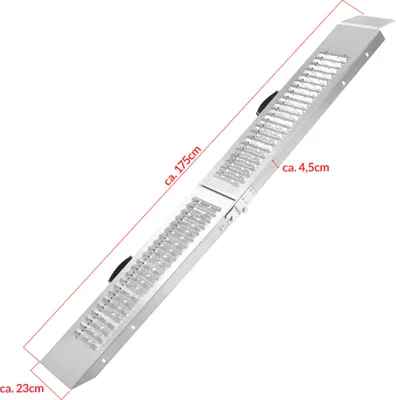 Produktbild von MONZANA® 2X Auffahrrampe 400kg (je 200kg) klappbar Laderampe verzinkter Stahl rutschfeste Oberfläche Auffahrschiene Verladerampe PKW Verladeschiene