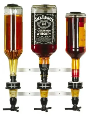Immagine prodotto di Distributore di alcol a parete professionale per bottiglie da 0,7 - 1,0L - Distributore di alcol a pareteper 3 bottiglie
