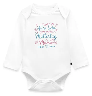 Produktbild von Spreadshirt Erster Muttertag Alles Liebe Zum Ersten Muttertag Tages Baby Body Langarm, 86 (12-18 M.), Weiß