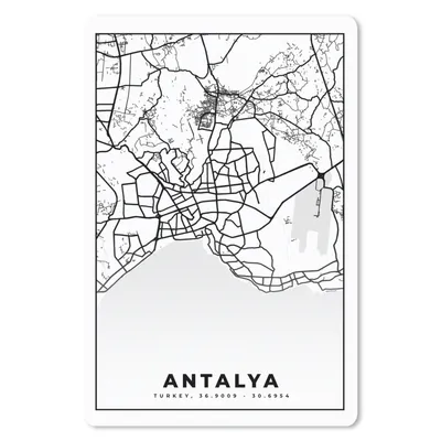 Produktbild von MuchoWow® Mauspad Mousepad Antalya - Stadtplan - Schwarz und weiß - Karte 18x27 cm - Mousepads - Maus Mat - Pad - Mausunterlage