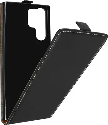 Produktbild von Avizar, Vertikales Klappetui mit Kartenfach für Samsung Galaxy S23 Ultra, Schwarz