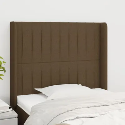 Produktbild von vidaXL Kopfteil mit Ohren Dunkelbraun 83x16x118/128 cm Stoff