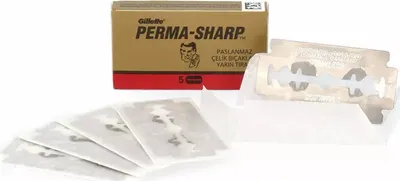 Produktbild von Perma-Sharp Stainless Double Edge Rasierklingen - 100 Stück (20 Pakete à 5 Klingen)