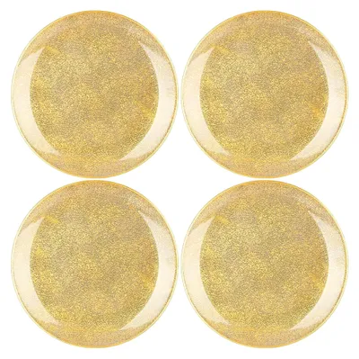 Produktbild von 4x transparente Platzteller - wiederverwendbare Unterteller für Tischdekoration - Dekoteller für Hochzeit, Familienfeier oder Weihnachten - Ø 33 cm