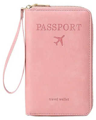 Image de Housse de passeport en cuir avec protection RFID