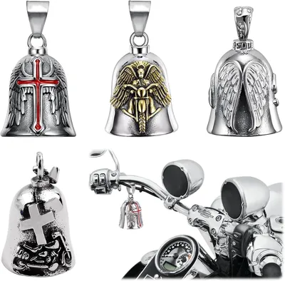 Productafbeelding van Gelukbelletjes motor - Set van 4 - Zinklegering