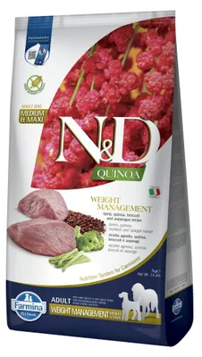 Zdjęcie produktu dla Farmina Pet Food N&D Quinoa, Dorosły, Maxi (26 - 44 kg), Średnie (11 - 25 kg), Jagnięcina, 7 kg