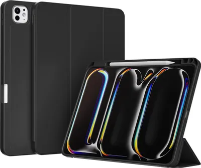 Productafbeelding van Accezz Smart Silicone Bookcase voor de Apple iPad Pro 13 (2025) M5 / (2024) M4 - Zwart