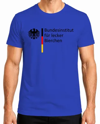 Productafbeelding van Bundesinstitut voor lekker bier, cadeau voor bierliefhebbers, heren T-shirt, blauw, maat L