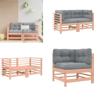 Produktbild von vidaXL Ecksofas mit Kissen 2 Stk. Massivholz Douglasie - Ecksofa - Ecksofas - Gartensofa - Outdoor Sofa