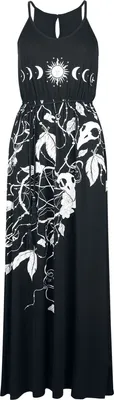 Produktbild von Gothicana by EMP Damen schwarzes Maxikleid aus angenehm weichem Material L