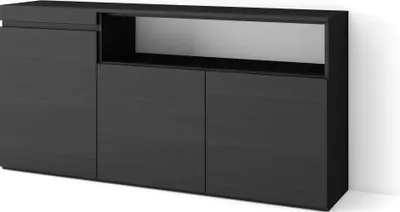 Immagine prodotto di COZY Credenza, Mobile, Cucina, 150x35x75cm, 3 Porte, grande stoccaggio, Nero