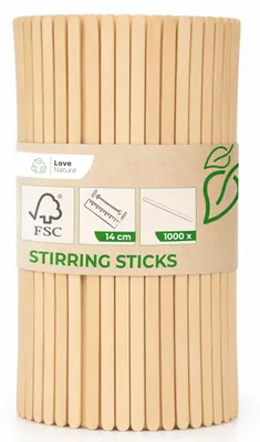 Holz-Rührstäbchen, 1000 Stück, 14 cm, für Kaffee & Tee