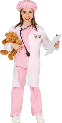 Immagine prodotto di costume da veterinario rosa per ragazze taglia 98-134, taglia:110/116