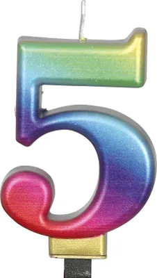 Produktbild von Zahlenkerze 5 Regenbogen