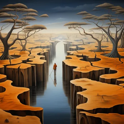 Produktbild von Wallario Magnet für Kühlschrank / Geschirrspüler, magnetisch haftende Folie - 60 x 60 cm, Motiv: Pfad in einer surrealen Welt