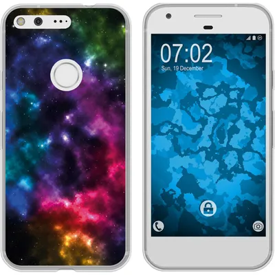 Produktbild von PhoneNatic Case kompatibel mit Google Pixel Silikon-Hülle Space Nebula M8