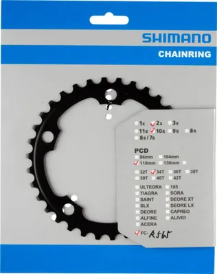 Immagine prodotto di SHIMANO FC-R565 34 denti, nera - trasmissione precisa per gruppi compatti ...