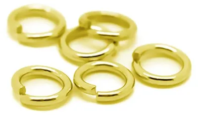 Produktbild von 100 Verbindungsringe Biegeringe Binderinge 4 mm offen vergoldet