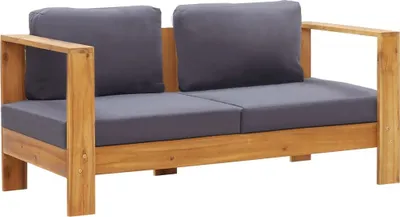 Immagine prodotto di Panca da Giardino con Cuscini 140 cm in Legno di Acacia Grigio