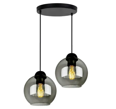 Produktbild von Deckenlampe Pendellampe Kugel Schwarz Grau Weiß (N100-EZ2)
