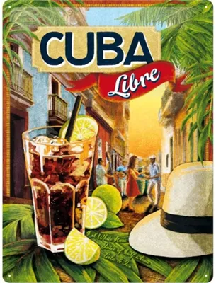 Produktbild von Nostalgic-Art - Blechschild 30 x 40 cm - Open Bar - Cuba Libre