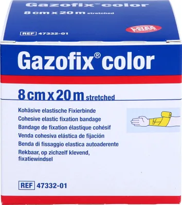 Produktbild von Gazofix color kohäsive Fixierbinde gelb 20m x 8cm, 1 St BIN