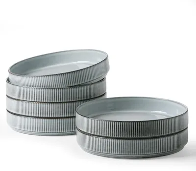 Image de 6 assiettes creuses, diamètre 21 cm, idéales pour les salades, lavables au lave-vaisselle