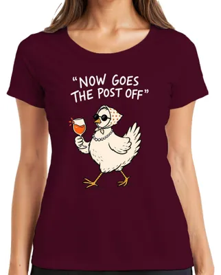 Immagine prodotto di Maglietta da donna, scritta "Now Goes The Post Off Huhn Aperol Spritz Wein Lustig", colore bordeaux, taglia 3XL