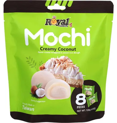 Productafbeelding van Royal Family Mochi, romige kokosvariant, 120g