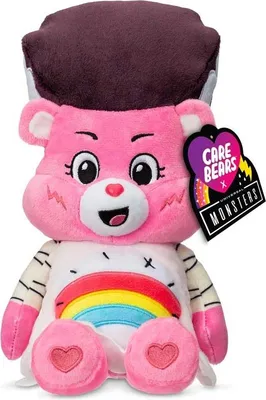 Productafbeelding van Care Bears pluche knuffel, 22 cm - Universal Monsters: Cheer Bear als bruid van Frankenstein
