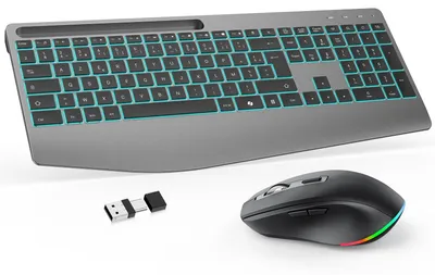 Immagine prodotto di Set tastiera e mouse wireless – tastiera ergonomica con connessione a 2,4 GHz