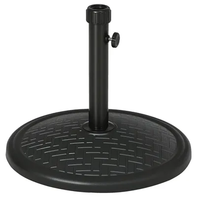 Image de Support de parasol, en plastique durable, pour une utilisation en extérieur, de couleur noire