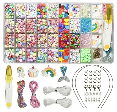 Zdjęcie produktu dla Zestaw do Tworzenia Bransoletek zCharmsami Biżuteria Naszyjnik DIY Koraliki