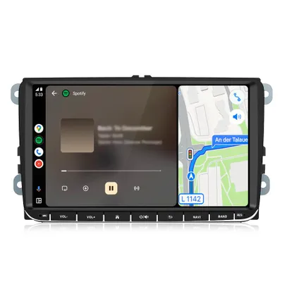 Zdjęcie produktu dla Radio samochodowe Android 9" z pamięcią 32GB, kompatybilne z modelami: Golf 5, Golf 6, Passat B6, Passat B7, Touran I, Polo 6R, Tiguan, Multivan, EOS. Wyposażone w: GPS, nawigację, Bluetooth, Carplay, Android Auto, Wi-Fi, RDS i procesor DSP