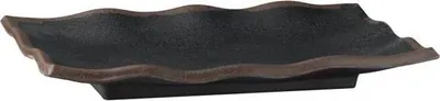Produktbild von APS 84104 Tablett MARONE, 22,5 x 15 cm, Höhe 3 cm, Melamin, schwarz mit braunem Rand